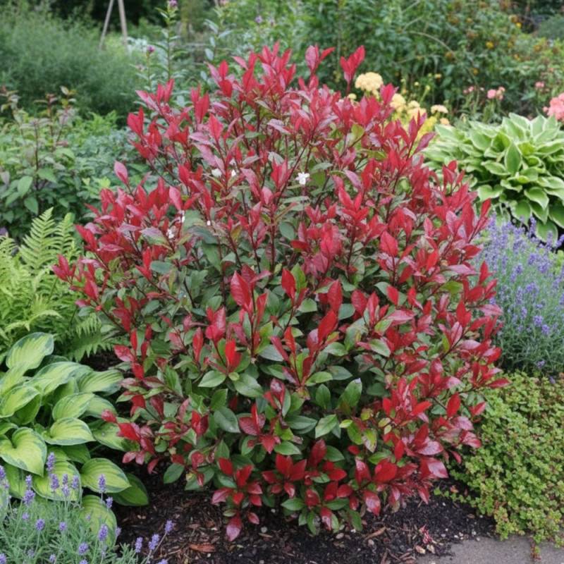 Photinia nain à fleurs Blanche - feuillage Persistant - Pot de 7,5L - 80/100 cm-  hauteur à maturité De 1,00 m à 1,50 m - Imagen 8