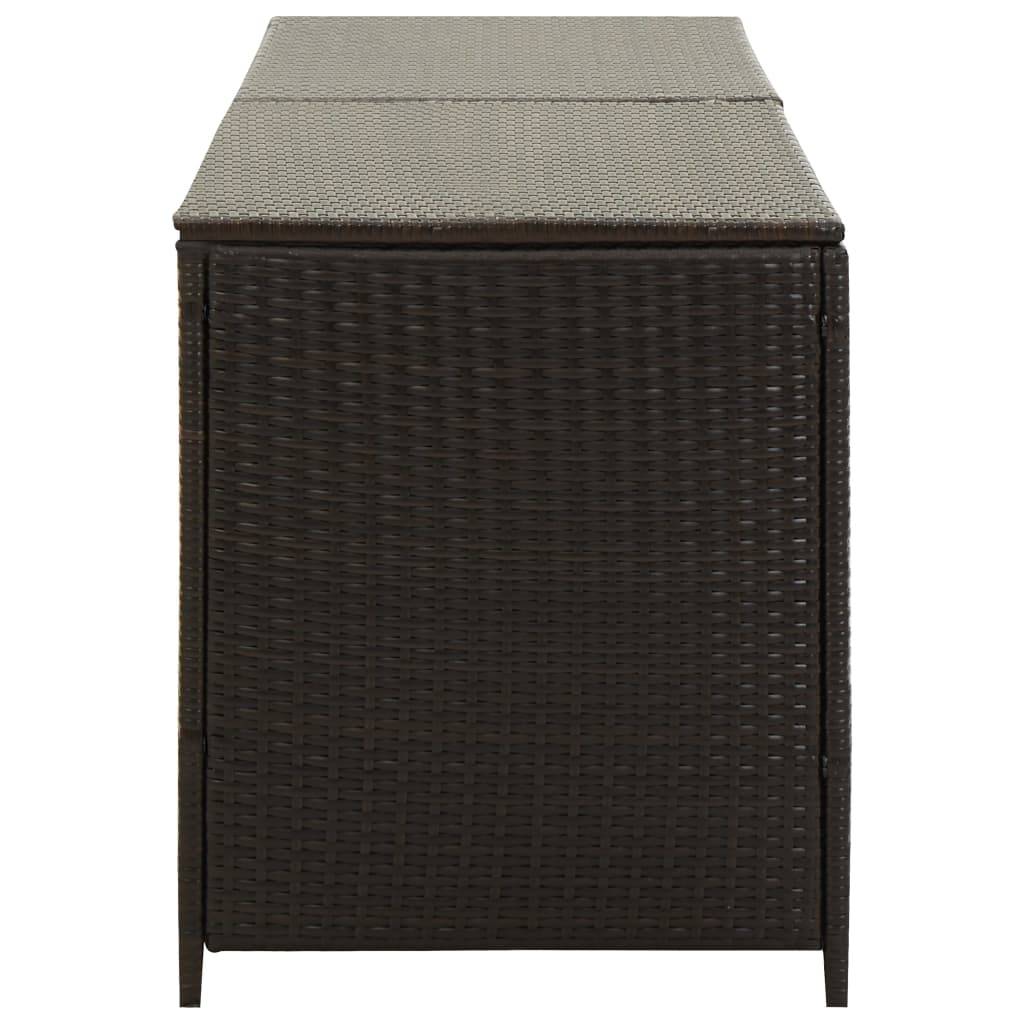 Coffre boîte meuble de jardin rangement résine tressée 200 x 50 x 60 cm marron - Image 4