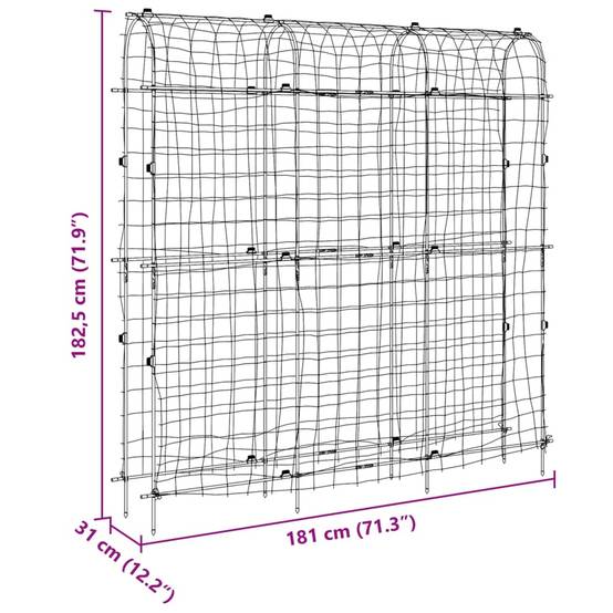 Treillis de jardin acier vert 181 x 31 x 182.5 cm - PANGIVO - Image 9