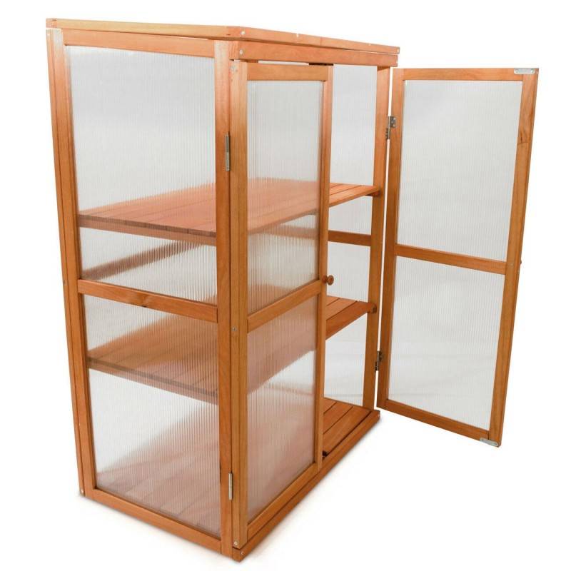 Serre en bois jardin châssis 3 étagères modèle : Printemps 76x47x110,5cm - Image 2