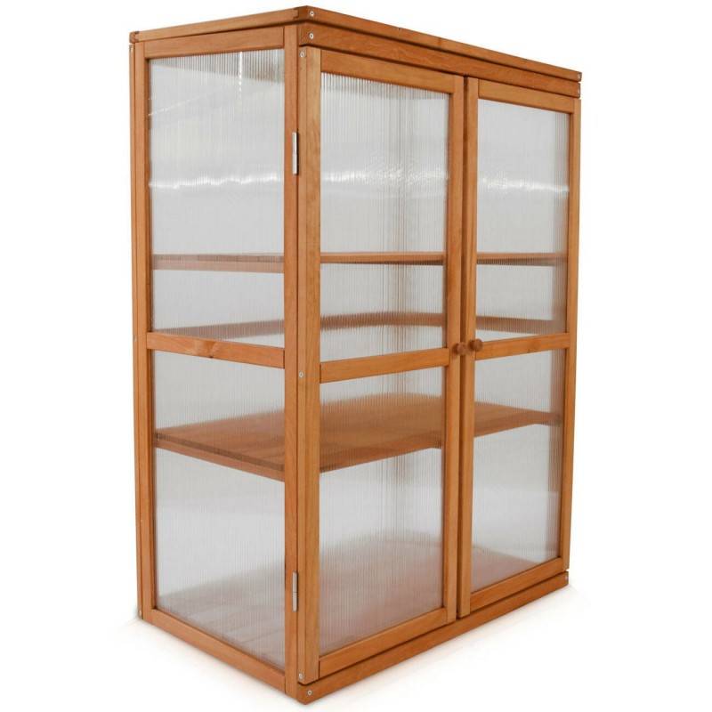 Serre en bois jardin châssis 3 étagères modèle : Printemps 76x47x110,5cm - Image 1