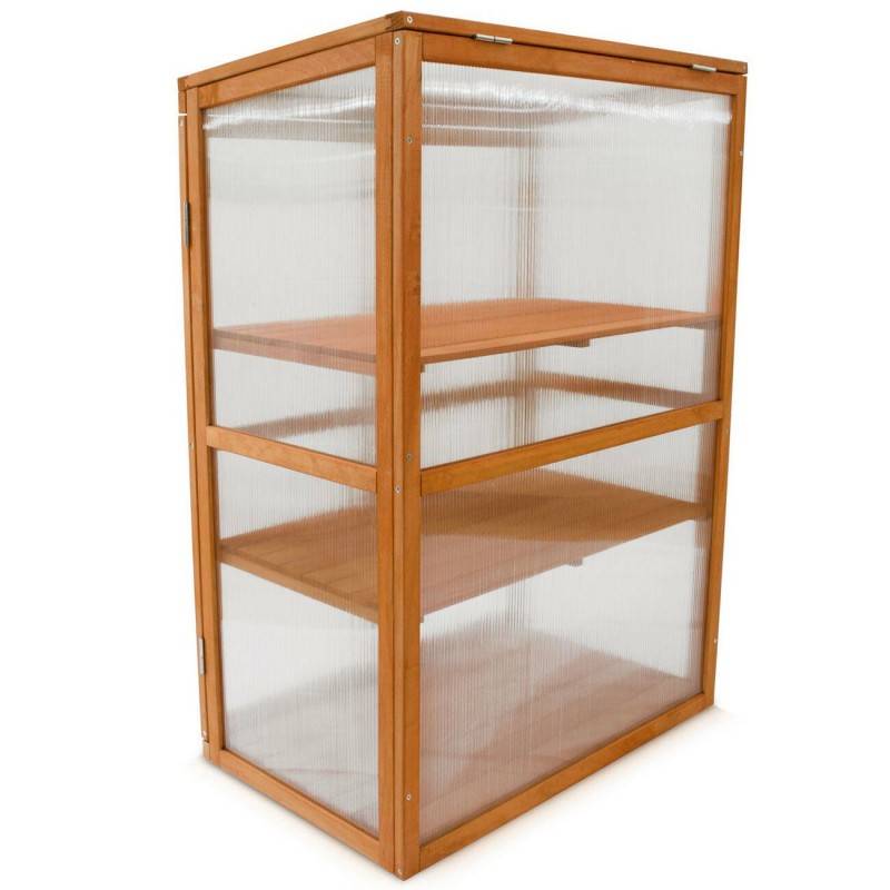 Serre en bois jardin châssis 3 étagères modèle : Printemps 76x47x110,5cm - Image 3