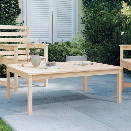 Table de jardin bois massif pin 121 x 82,5 x 45 cm - PANGIVO - Image 1