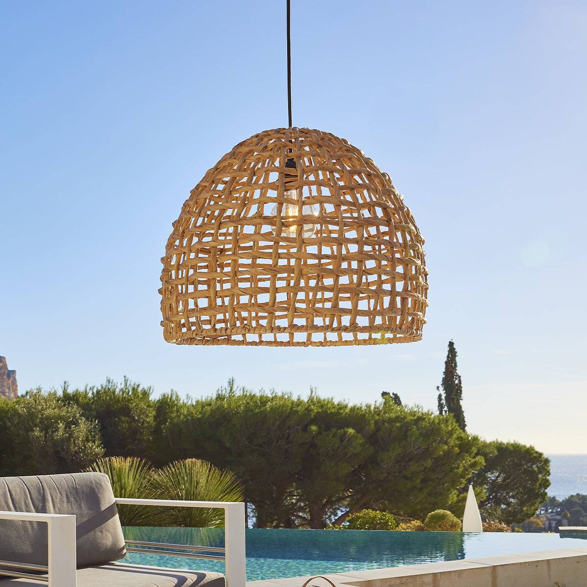 Lumisky - Suspension Extérieure Jacinthe d'Eau Beige D50cm Câble 5m - Imagen 3
