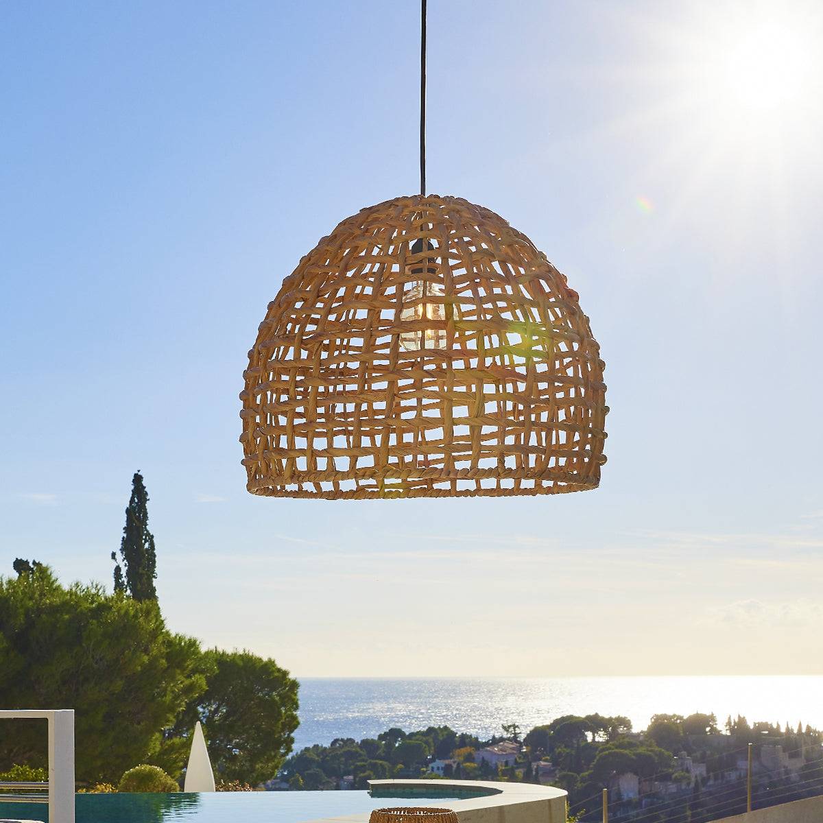 Lumisky - Suspension Extérieure Jacinthe d'Eau Beige D50cm Câble 5m - Imagen 4