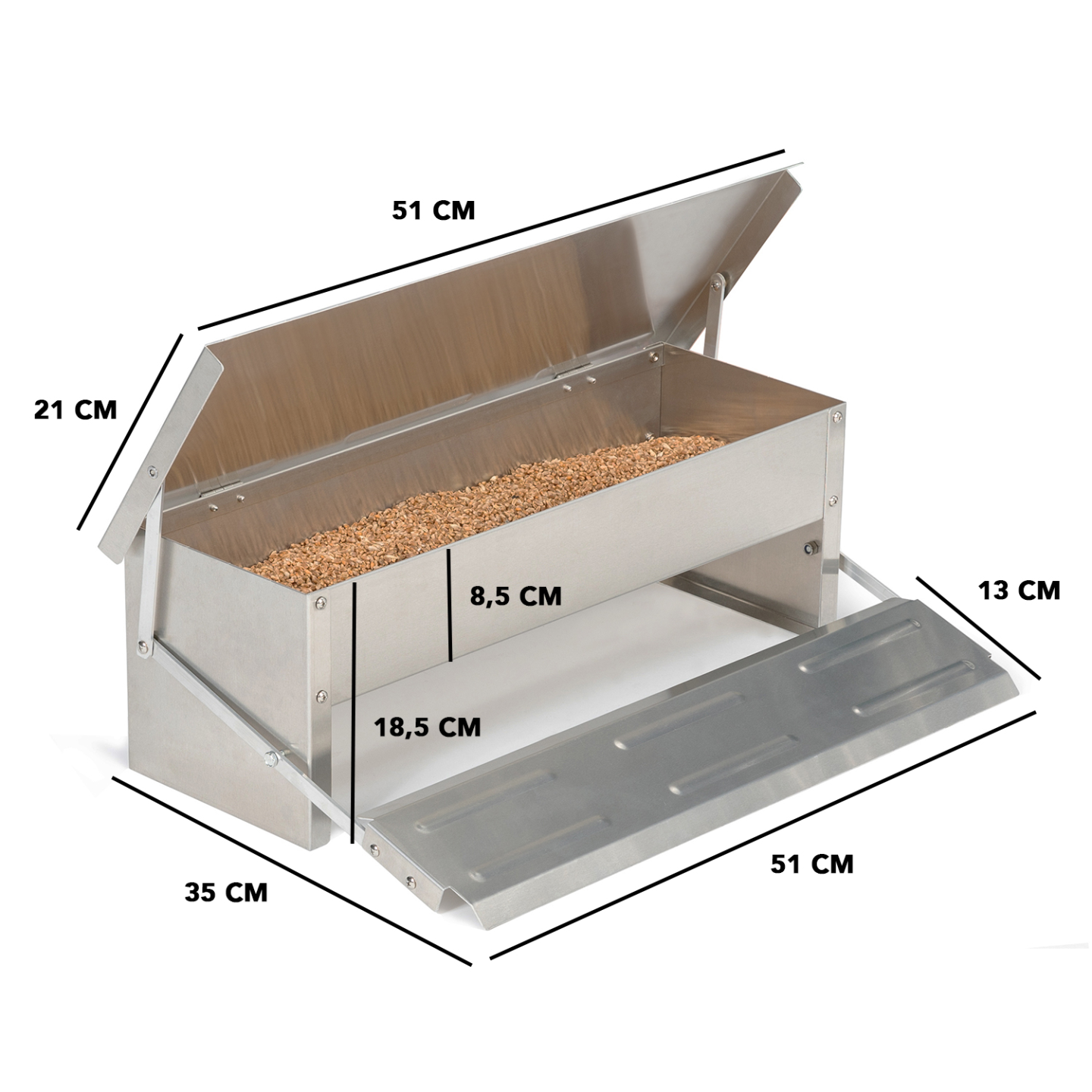 Mangeoire XL pour poules distributeur automatique à pédale en acier 5 KG - Image 5