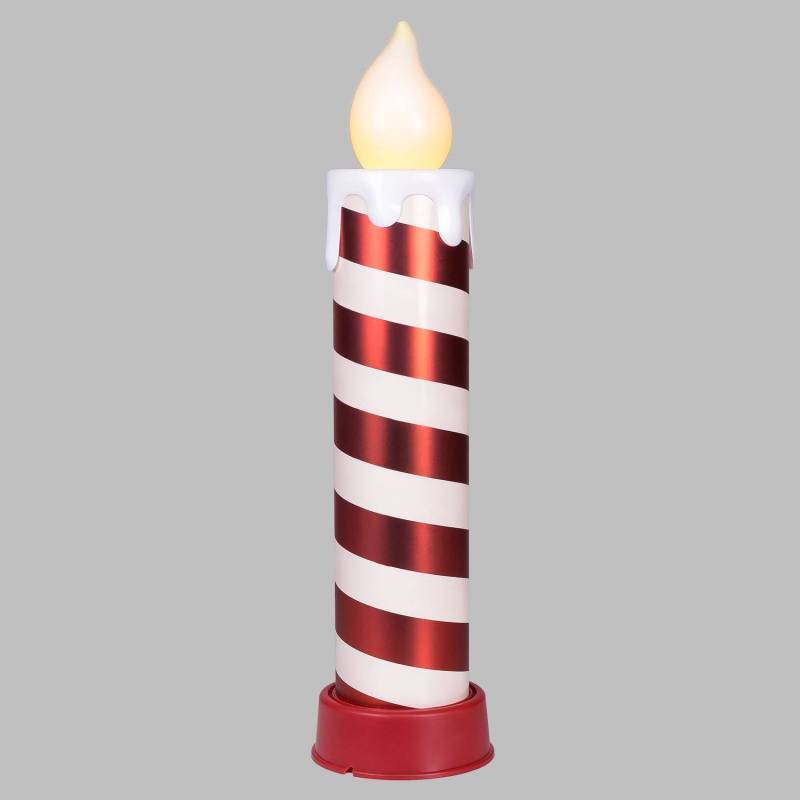 Bougie de noël géante blanche et rouge H58cm LED à piles - Image 1