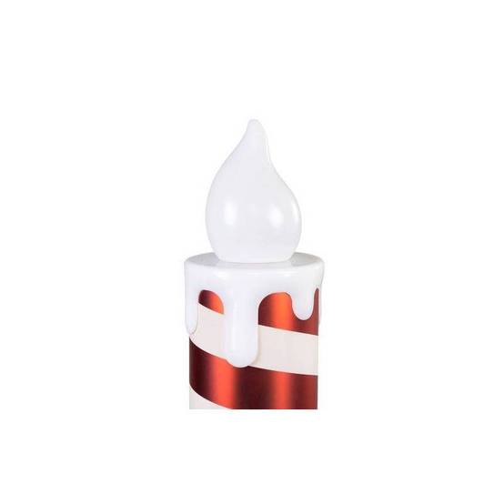 Bougie de noël géante blanche et rouge H58cm LED à piles - Image 2