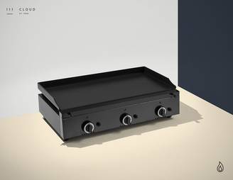 Plancha Gaz Inox 3 Brûleurs Plaque Lisse 14 mm - 800 x 455 mm - By Pinha