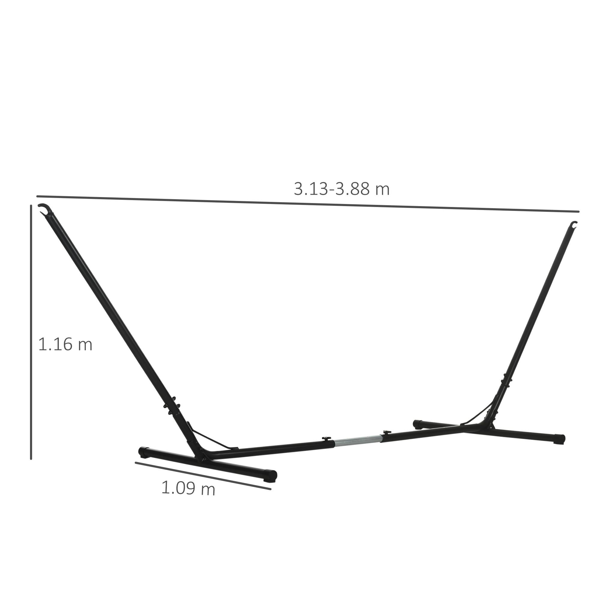 Support pour hamac métal extérieur longueur réglable charge 120 kg 388x109x116 cm - ComfortXL Outdoor Living - Image 5