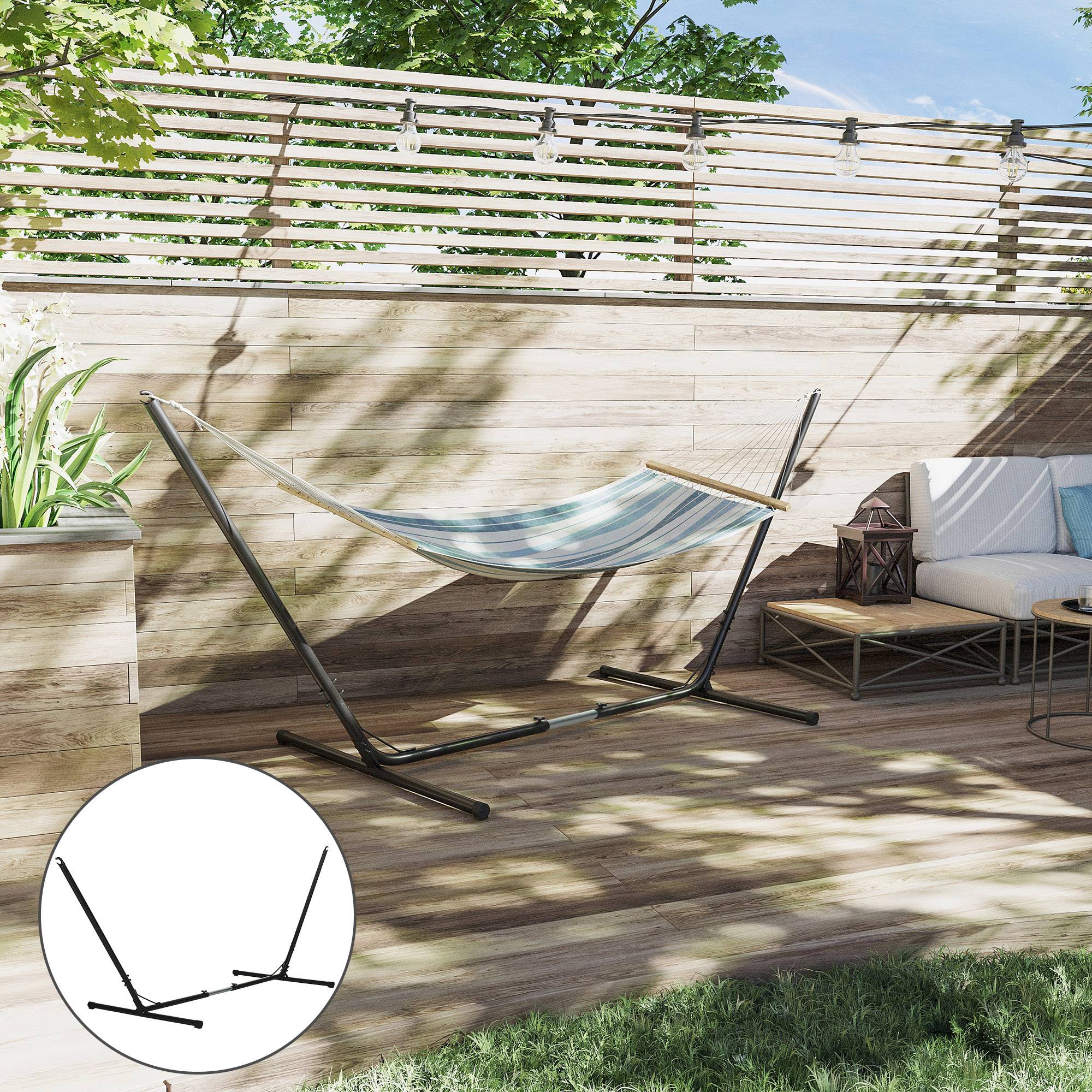 Support pour hamac métal extérieur longueur réglable charge 120 kg 388x109x116 cm - ComfortXL Outdoor Living - Image 4