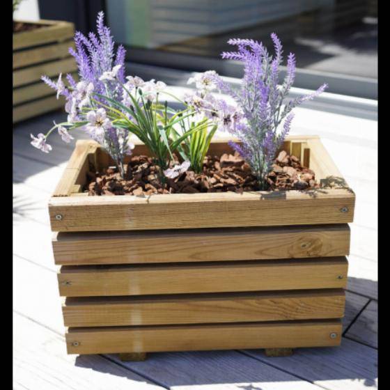 Jardipolys - Bac à fleurs KÜB cuadrado en pino - 169 L - 60 x 60 x 60,8 cm Jardipolys - Imagen 5