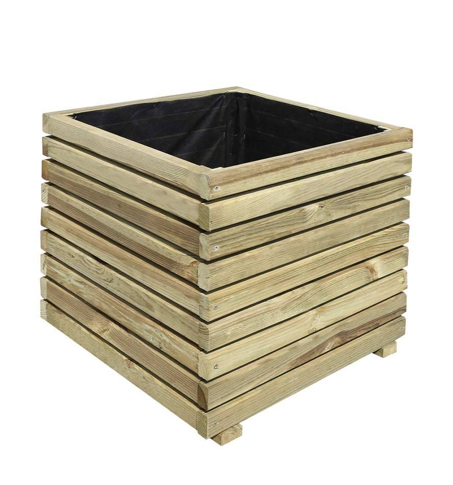 Jardipolys - Bac à fleurs KÜB cuadrado en pino - 169 L - 60 x 60 x 60,8 cm Jardipolys - Imagen 1