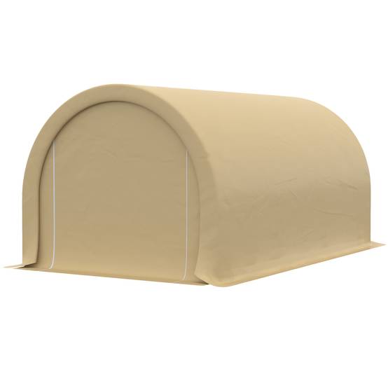 Tente de garage acier polyéthylène abri véhicules anti-UV imperméable 5x3m beige - ComfortXL Outdoor Living - Image 10