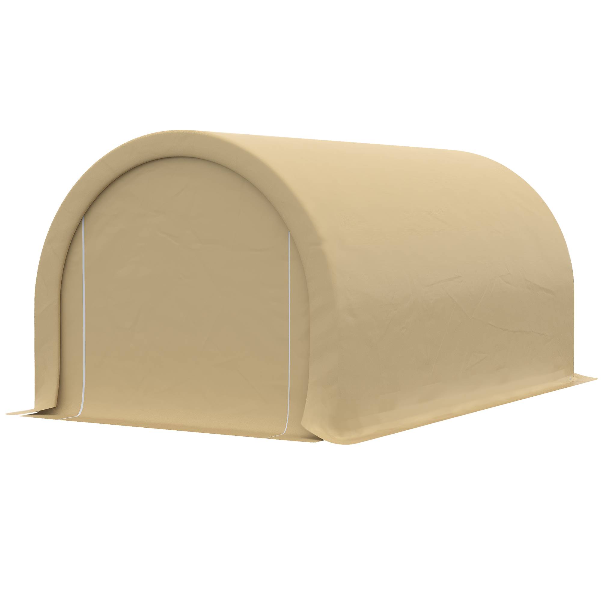Tente de garage acier polyéthylène abri véhicules anti-UV imperméable 5x3m beige - ComfortXL Outdoor Living - Image 10