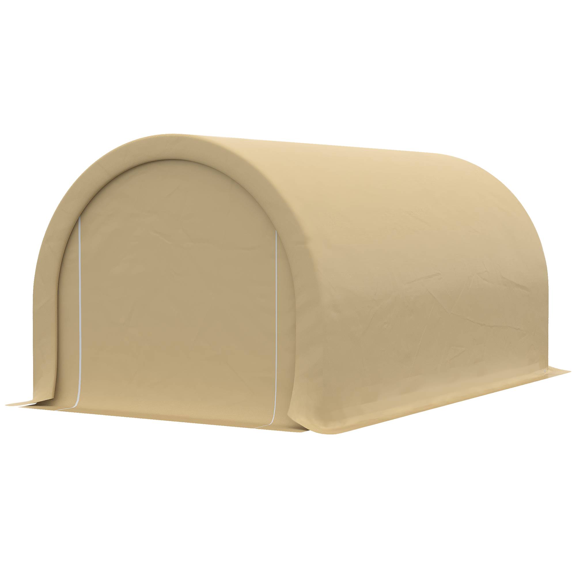 Tente de garage acier polyéthylène abri véhicules anti-UV imperméable 5x3m beige - ComfortXL Outdoor Living - Image 2