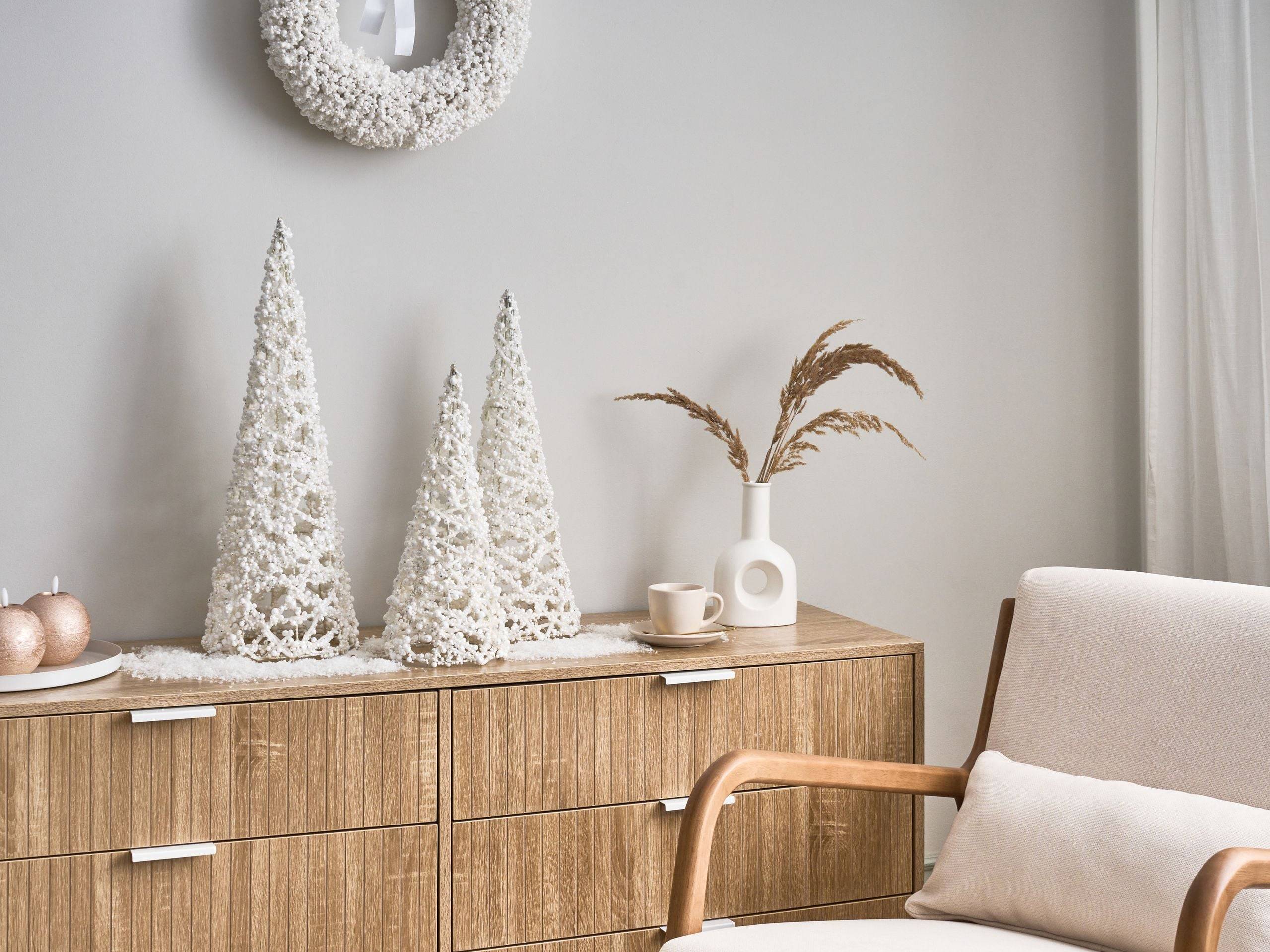 Beliani - Accessoire Décoratif Métal Blanc ROSAN - 20x20x60- Beliani - Image 1