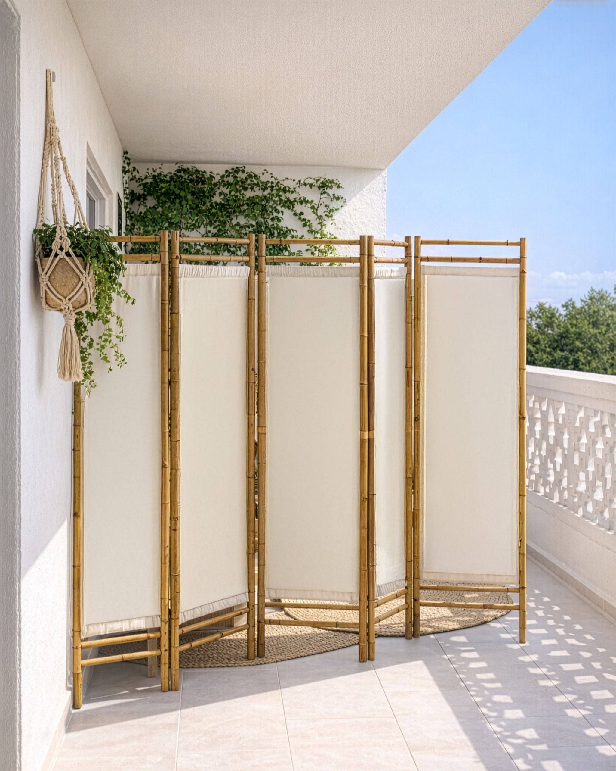 Beliani - Paravent de jardin à 5 panneaux Bambou Marron clair ALBEROBELLO - 225x9x160- Beliani - Image 1