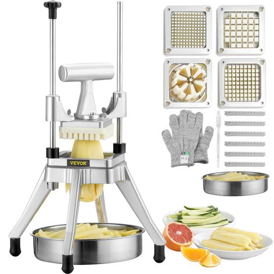 Vevor - VEVOR Coupe-frites manuel, 4 lames inox 12.7/6.4/9.5mm, coupeur 6 quartiers, cuisine, restaurant. - Image 1