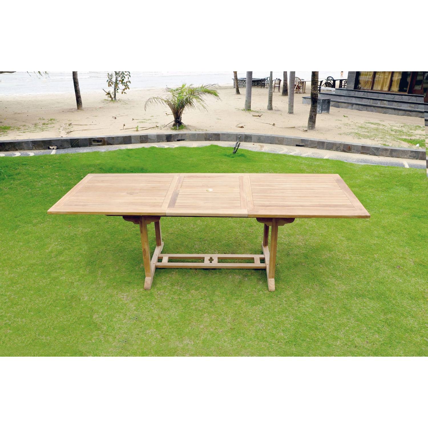 table de jardin rectangle en teck brut 10 places KAJANG - Image 3