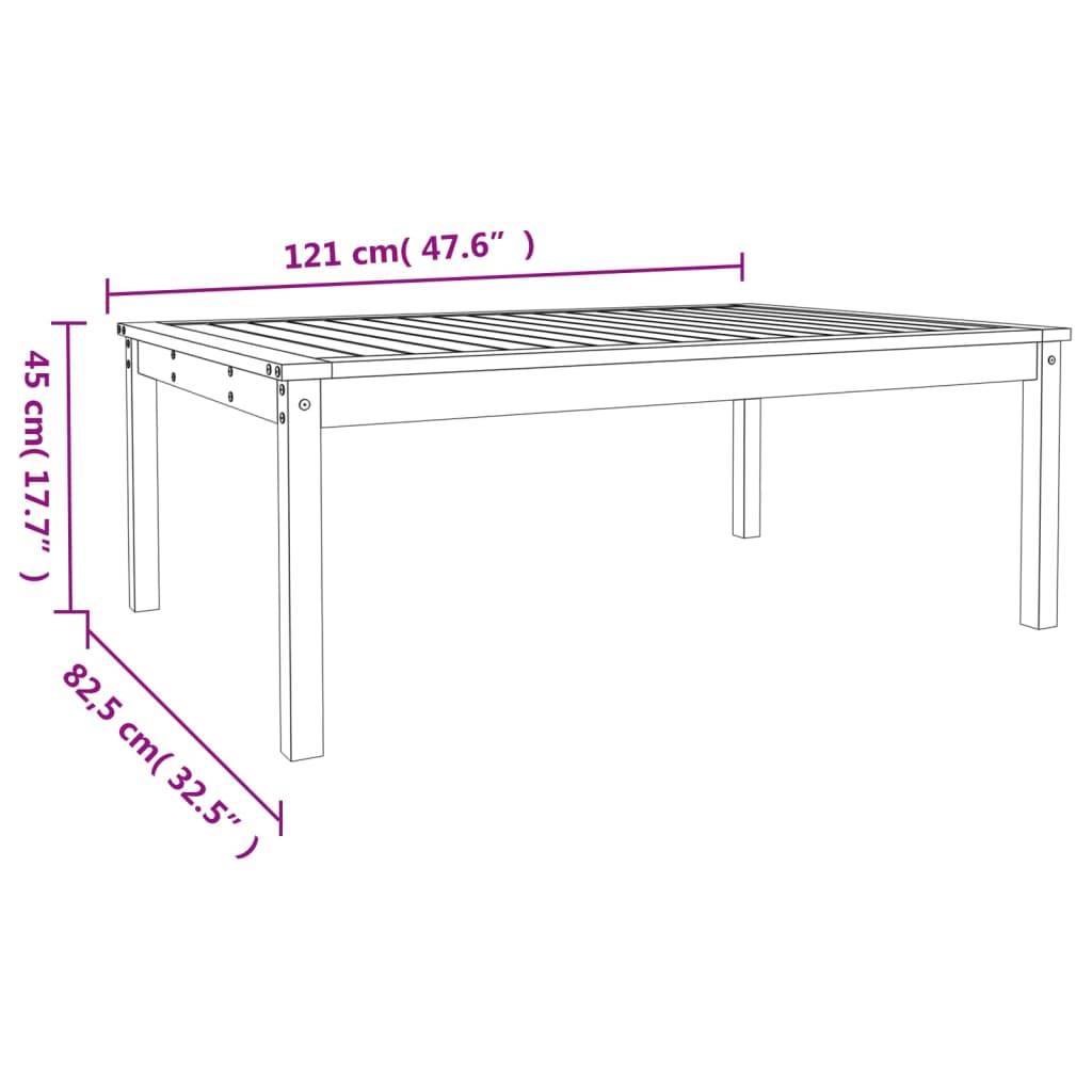 Table de jardin bois massif pin blanc 121 x 82,5 x 45 cm - PANGIVO - Image 8