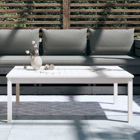 Table de jardin bois massif pin blanc 121 x 82,5 x 45 cm - PANGIVO - Image 3