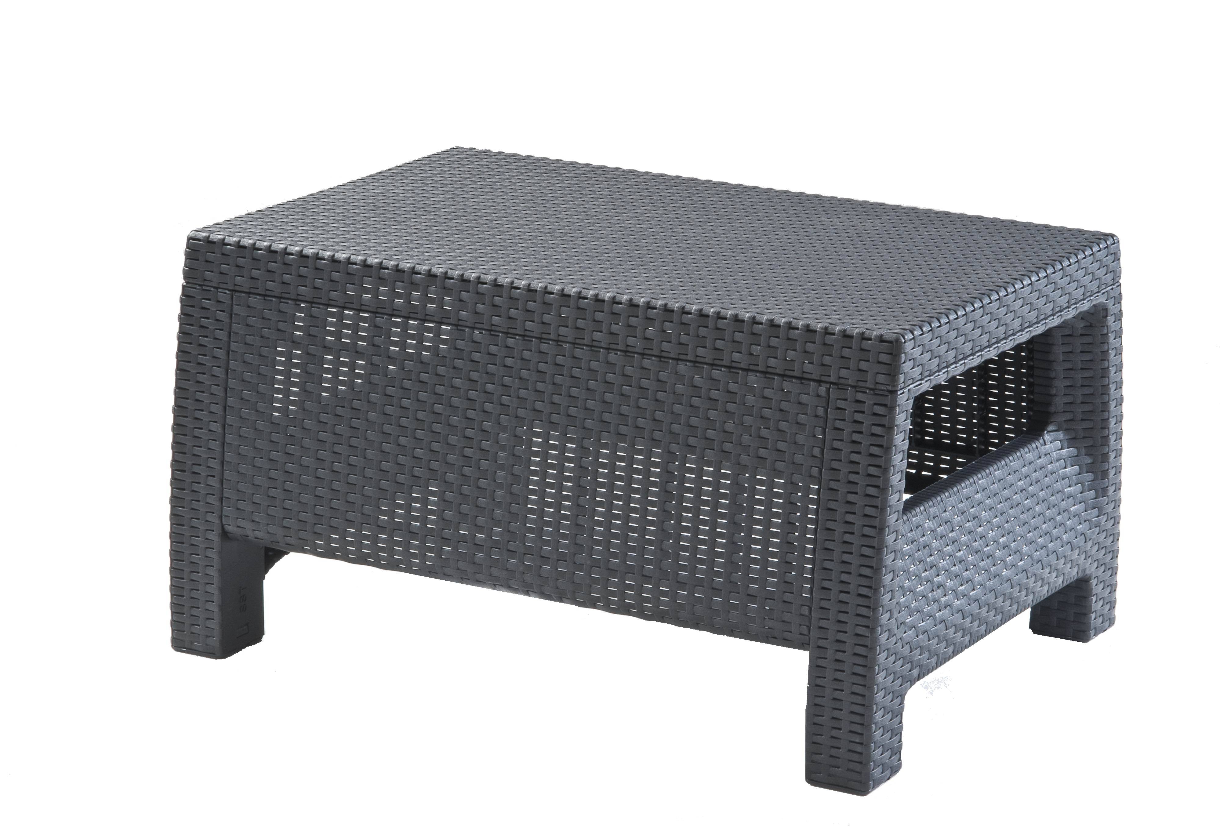 Keter - Salon de jardin 4 places et table basse Corfu - Anthracite - KETER - Image 3