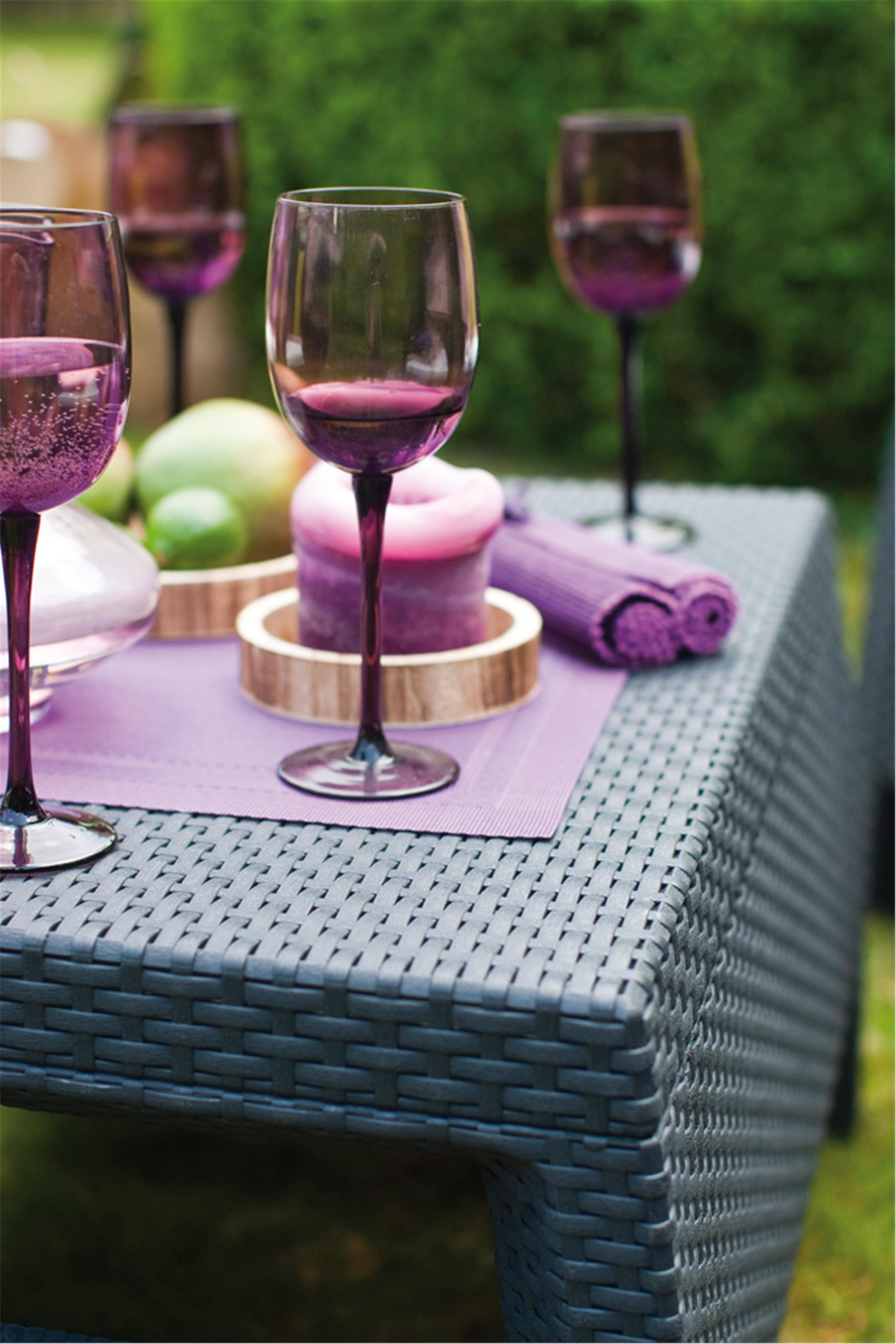 Keter - Salon de jardin 4 places et table basse Corfu - Anthracite - KETER - Image 5