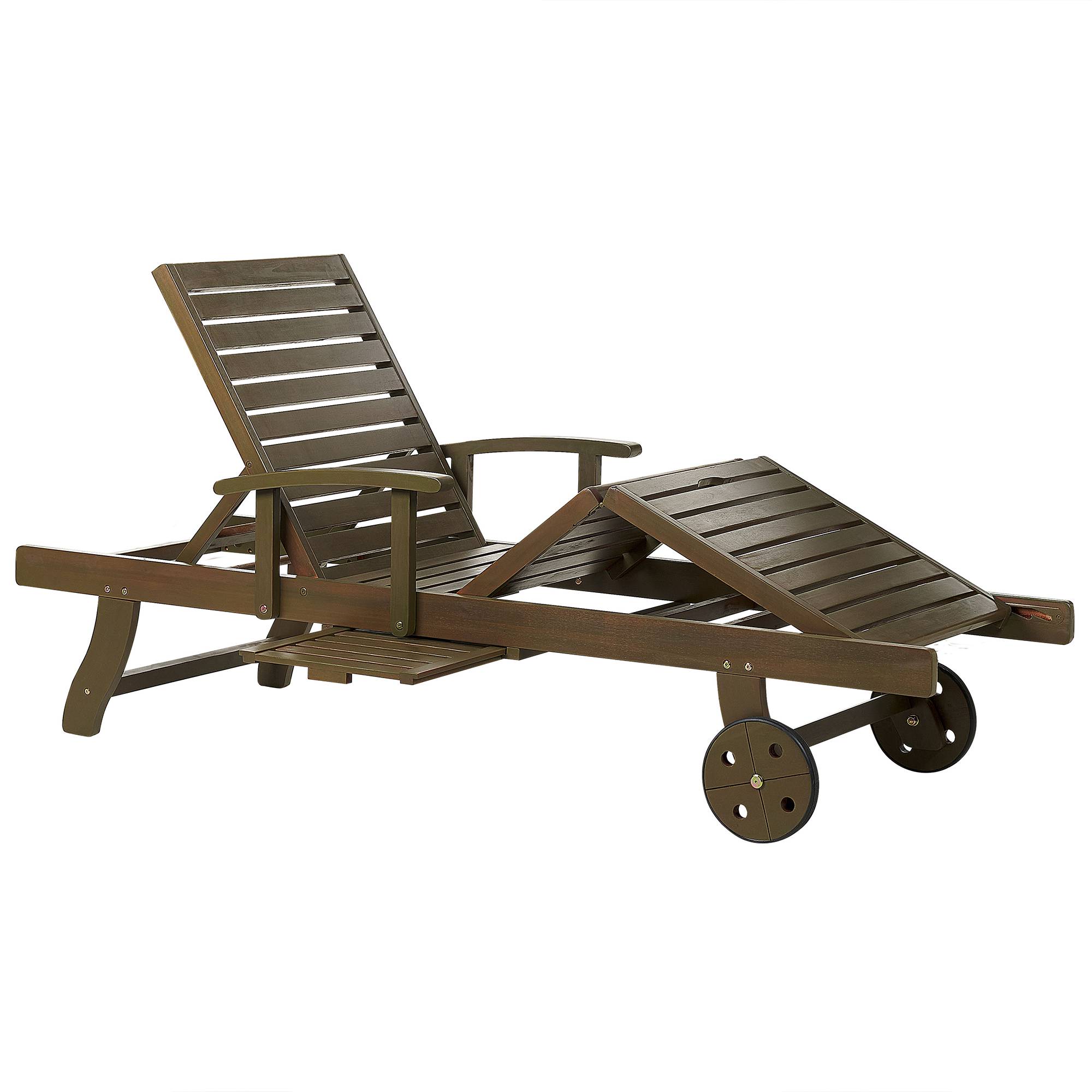 Beliani - Chaise longue Acacia Marron foncé AMANTEA II - Beliani - Imagen 5
