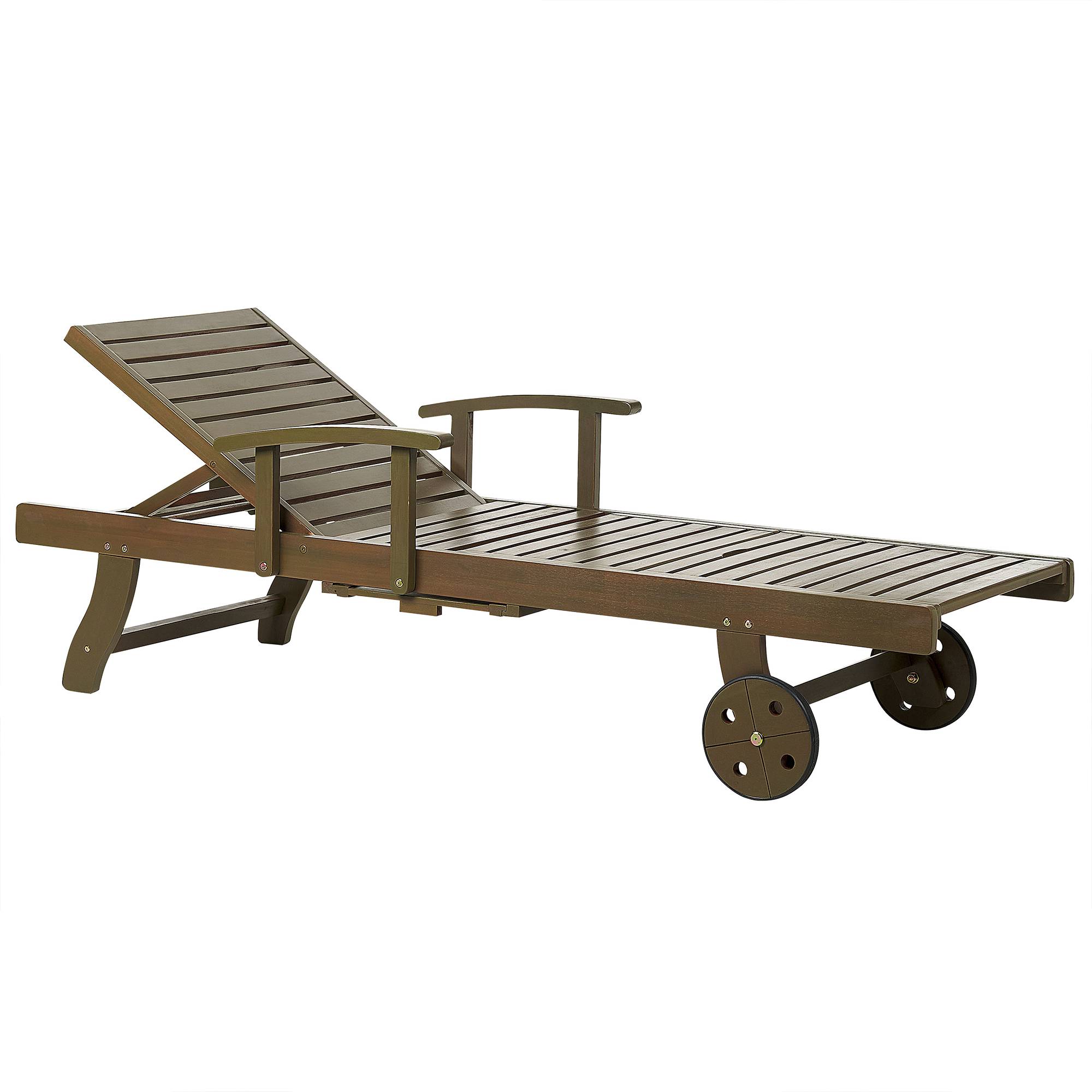 Beliani - Chaise longue Acacia Marron foncé AMANTEA II - Beliani - Imagen 2