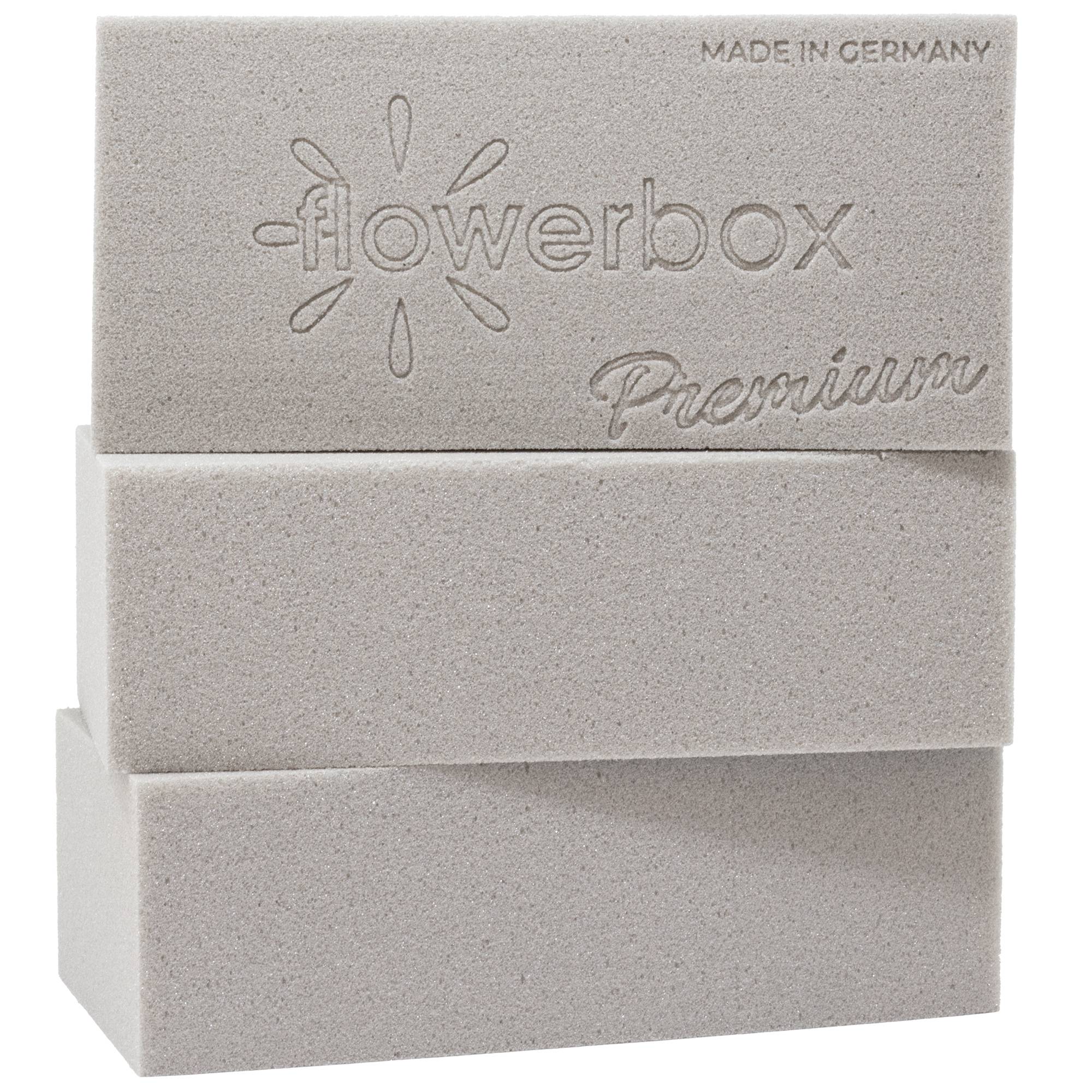 Flowerbox - 3x OASIS® SEC mousse de piquage pour arrangements de fleurs séchées - 23 x 11 x 7,5 cm - pour mariage, anniversaire, église, en forme de brique - Image 1