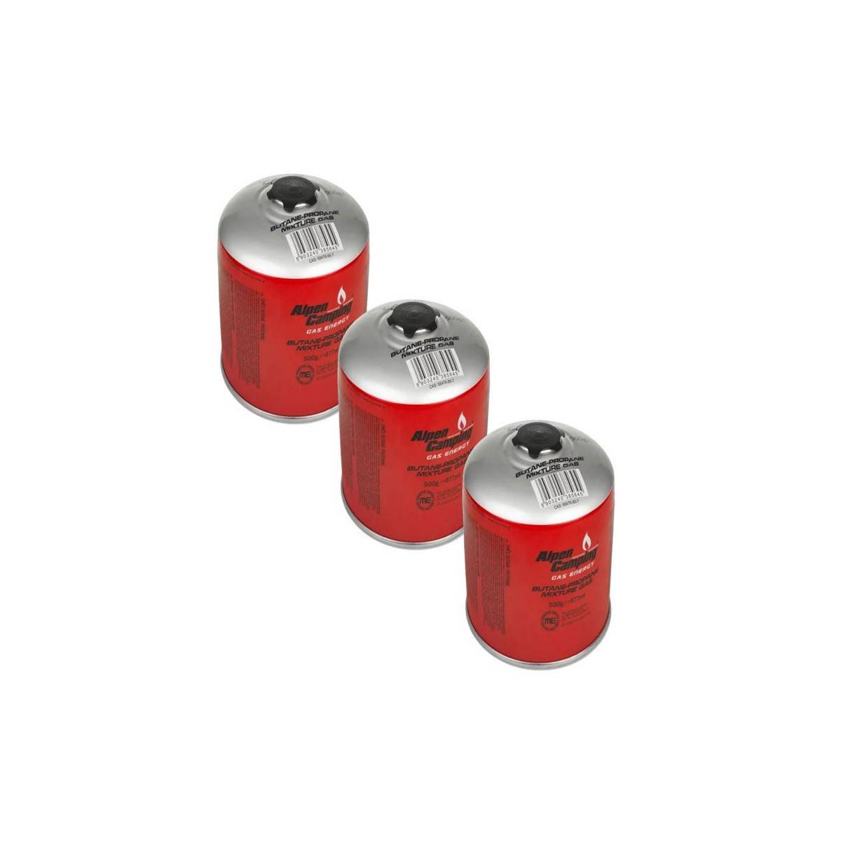 Pack de 3 Cartouches de gaz 500gr Butane/Propane MIX Gaz camping Appareils à gaz ALPENTECH - Imagen 1