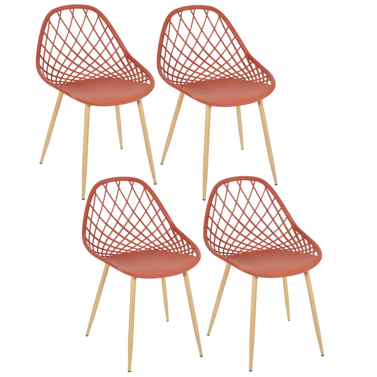 Sans Marque - Lot de 4 chaises d'extérieur Malaga en polypropylène - Toilinux - Imagen 1