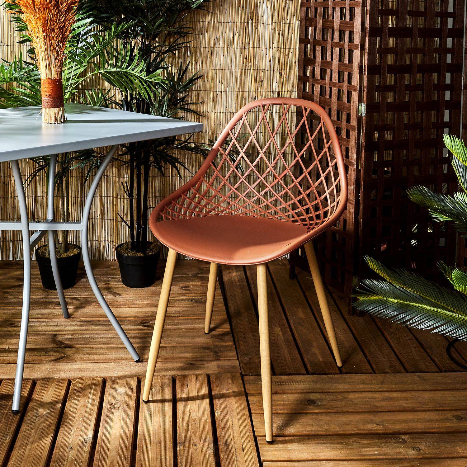 Sans Marque - Lot de 4 chaises d'extérieur Malaga en polypropylène - Toilinux - Imagen 2