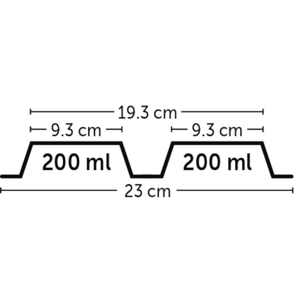 Gamelle double en plastique recyclé MUK 2 x 200 ml pour chien et chat. - Imagen 3