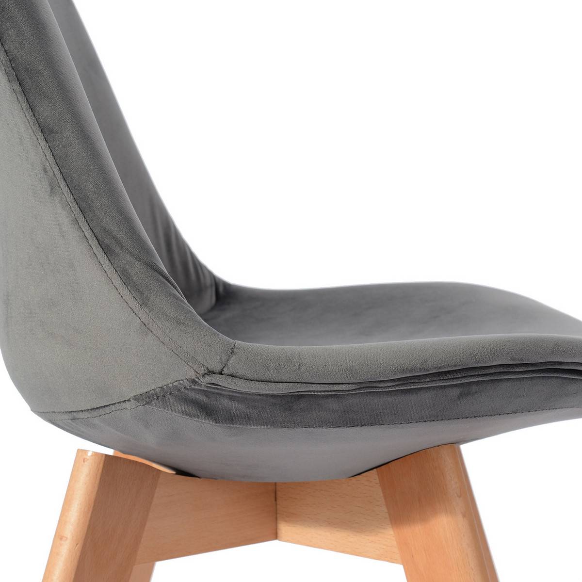 ALTOBUY - Lot de 4 Chaises Velours Grises - FULVIO - Image 8