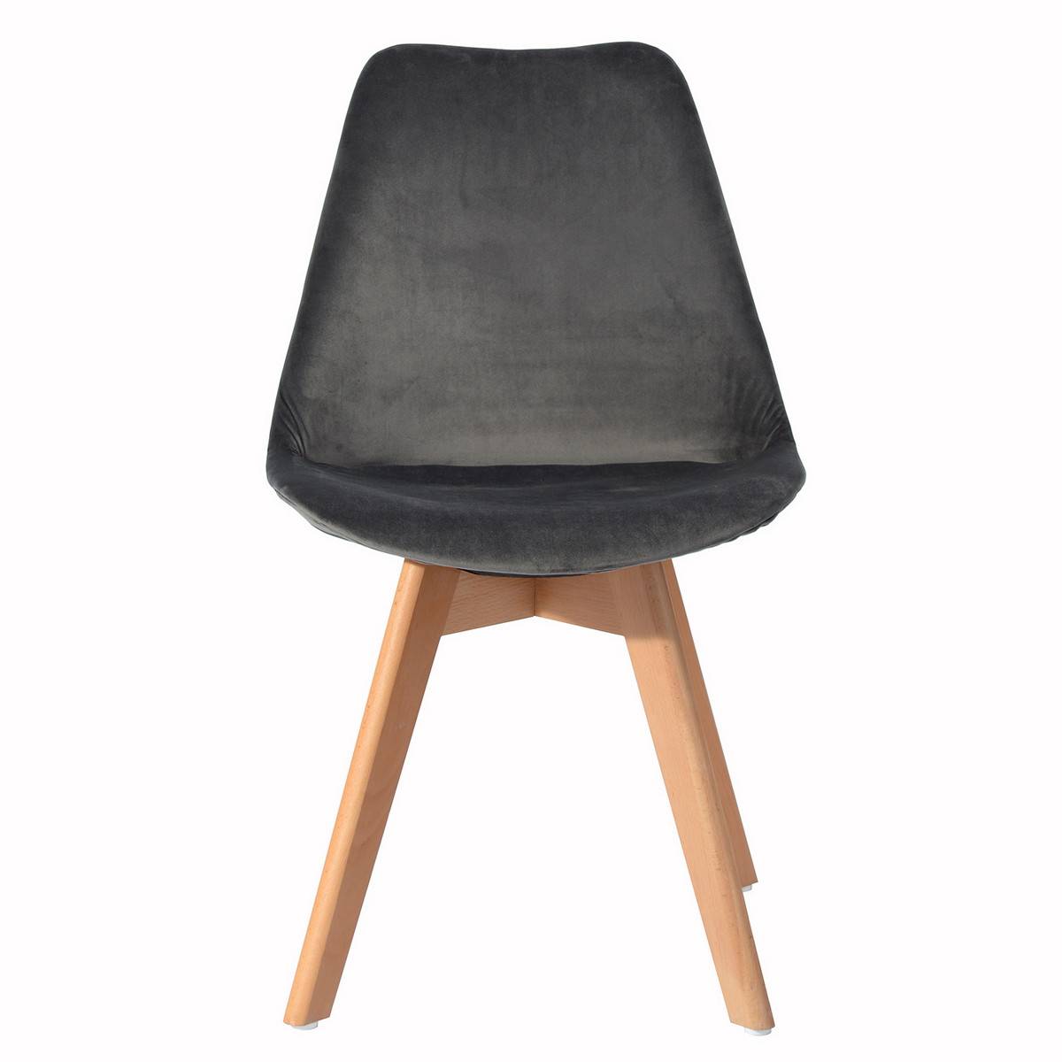 ALTOBUY - Lot de 4 Chaises Velours Grises - FULVIO - Image 2