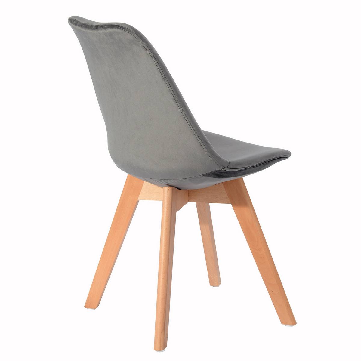 ALTOBUY - Lot de 4 Chaises Velours Grises - FULVIO - Image 5