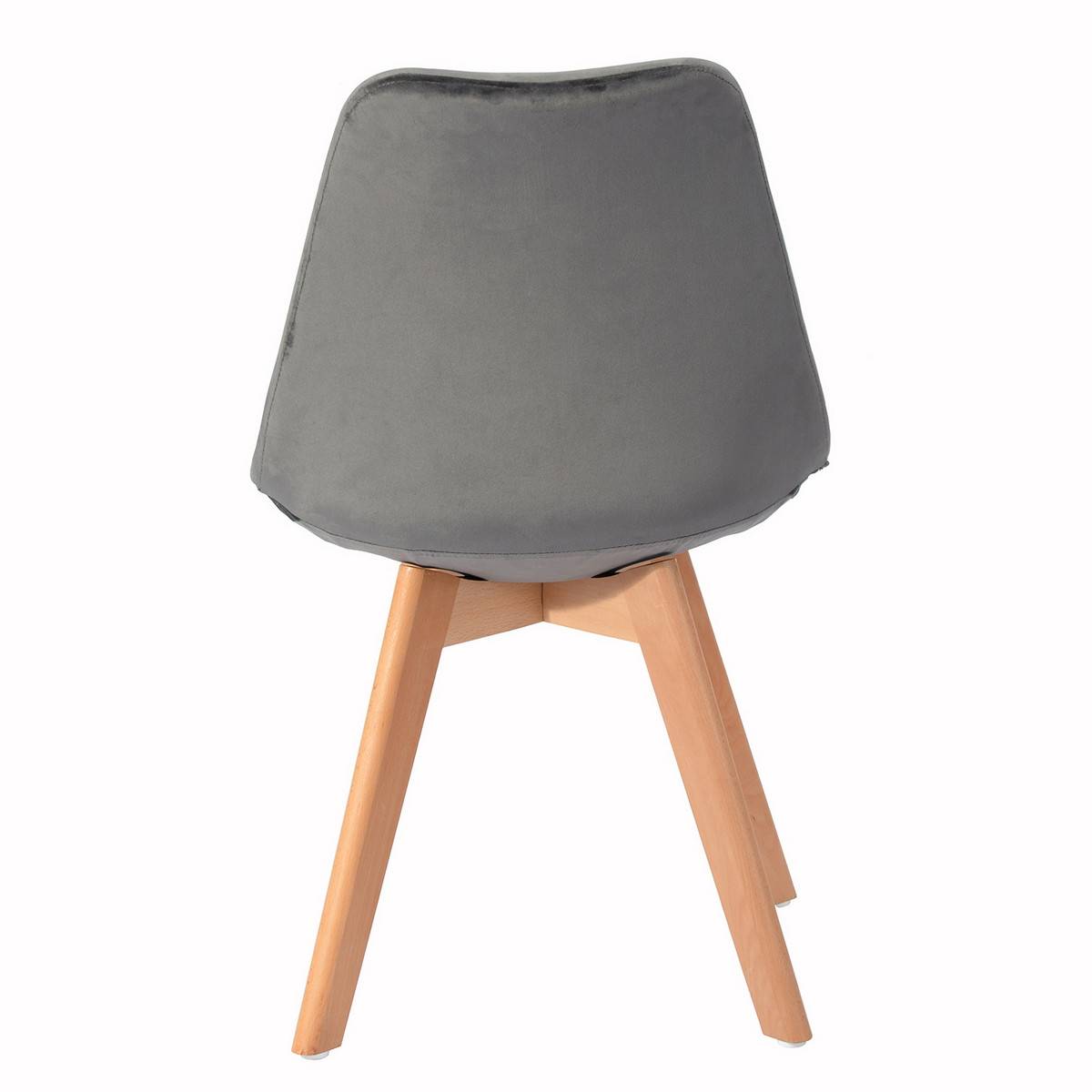 ALTOBUY - Lot de 4 Chaises Velours Grises - FULVIO - Image 6