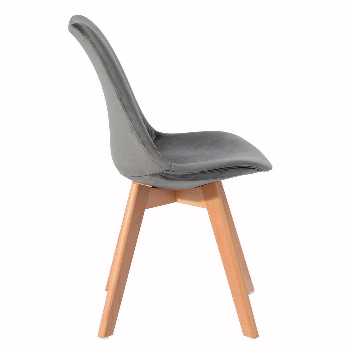 ALTOBUY - Lot de 4 Chaises Velours Grises - FULVIO - Image 4