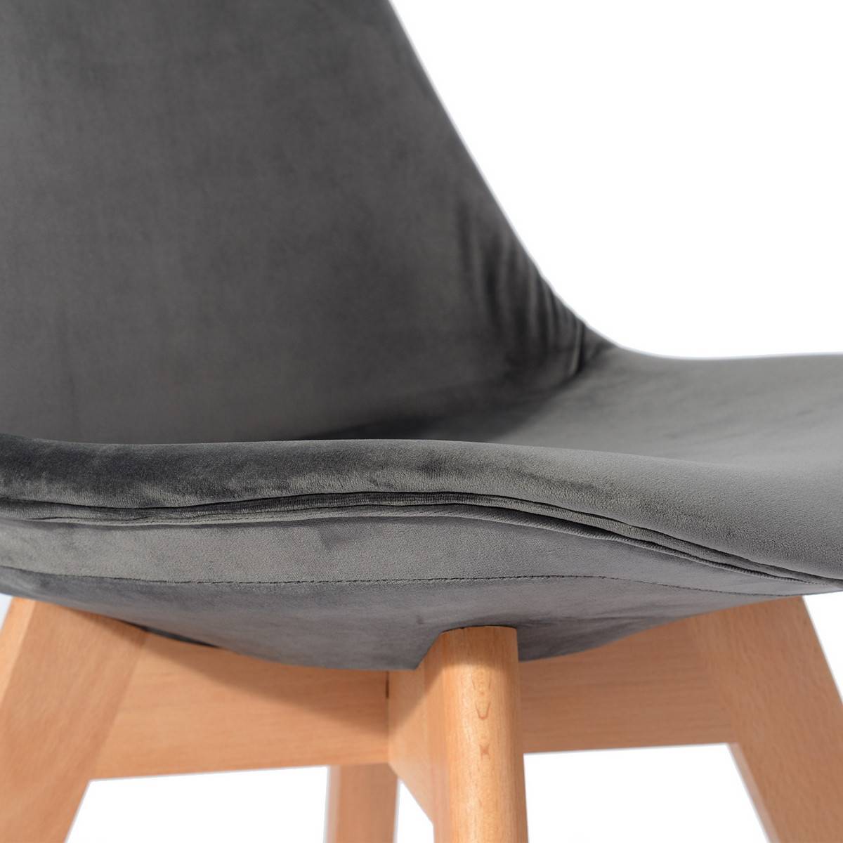 ALTOBUY - Lot de 4 Chaises Velours Grises - FULVIO - Image 9