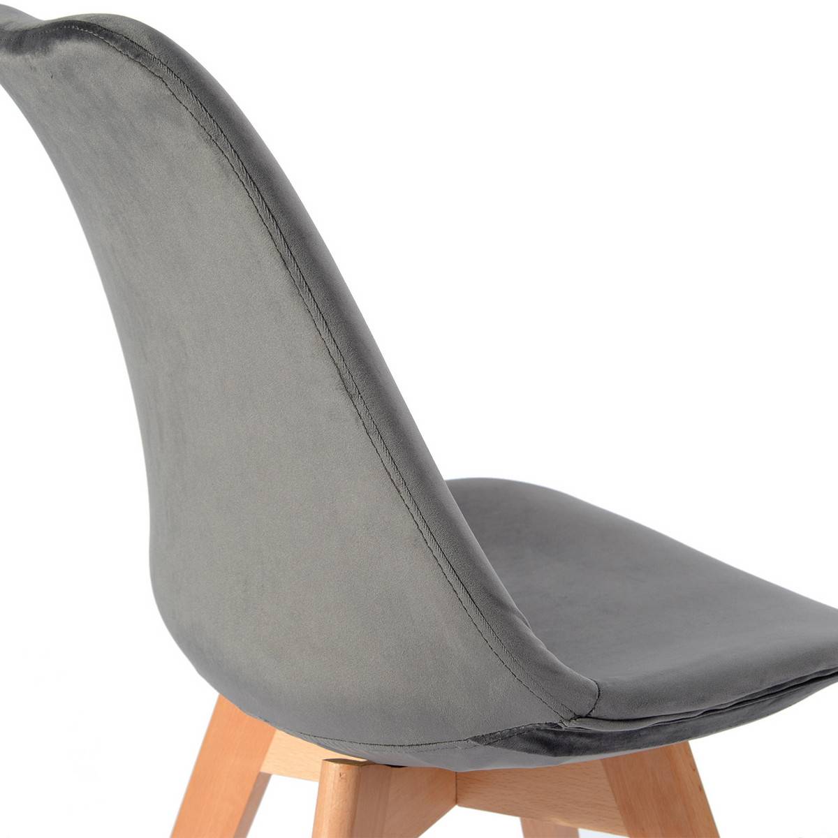 ALTOBUY - Lot de 4 Chaises Velours Grises - FULVIO - Image 7