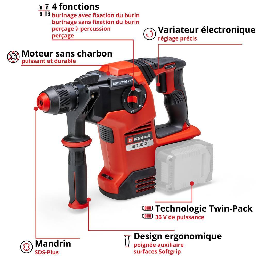 Einhell - Marteau perforateur HEROCCO 36/28 Einhell - Image 2