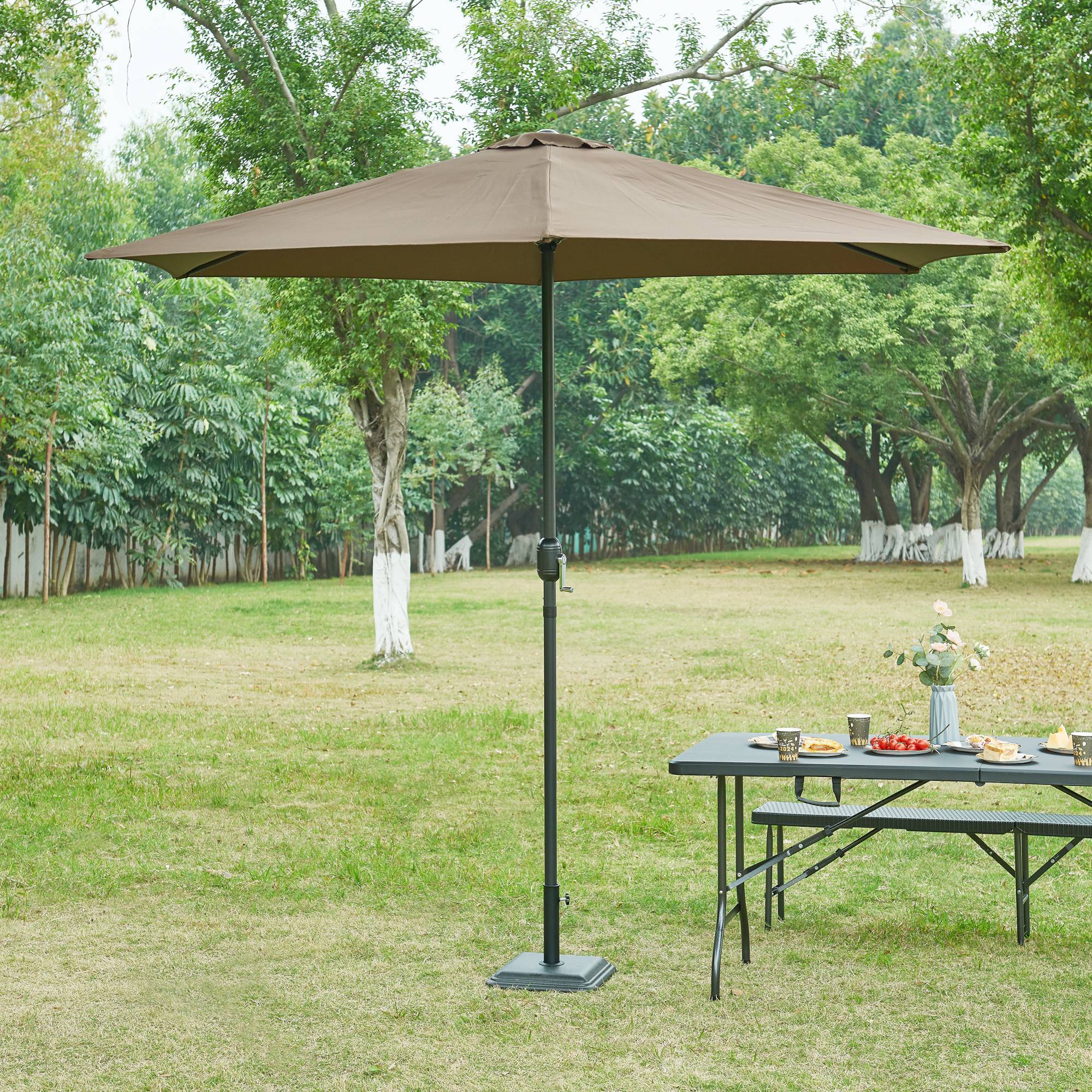 Casa.Pro - Pied de parasol Biccari avec adaptateurs 33 37 41 48 mm béton 35 x 35 x 6 cm noir casa.pro - Imagen 2