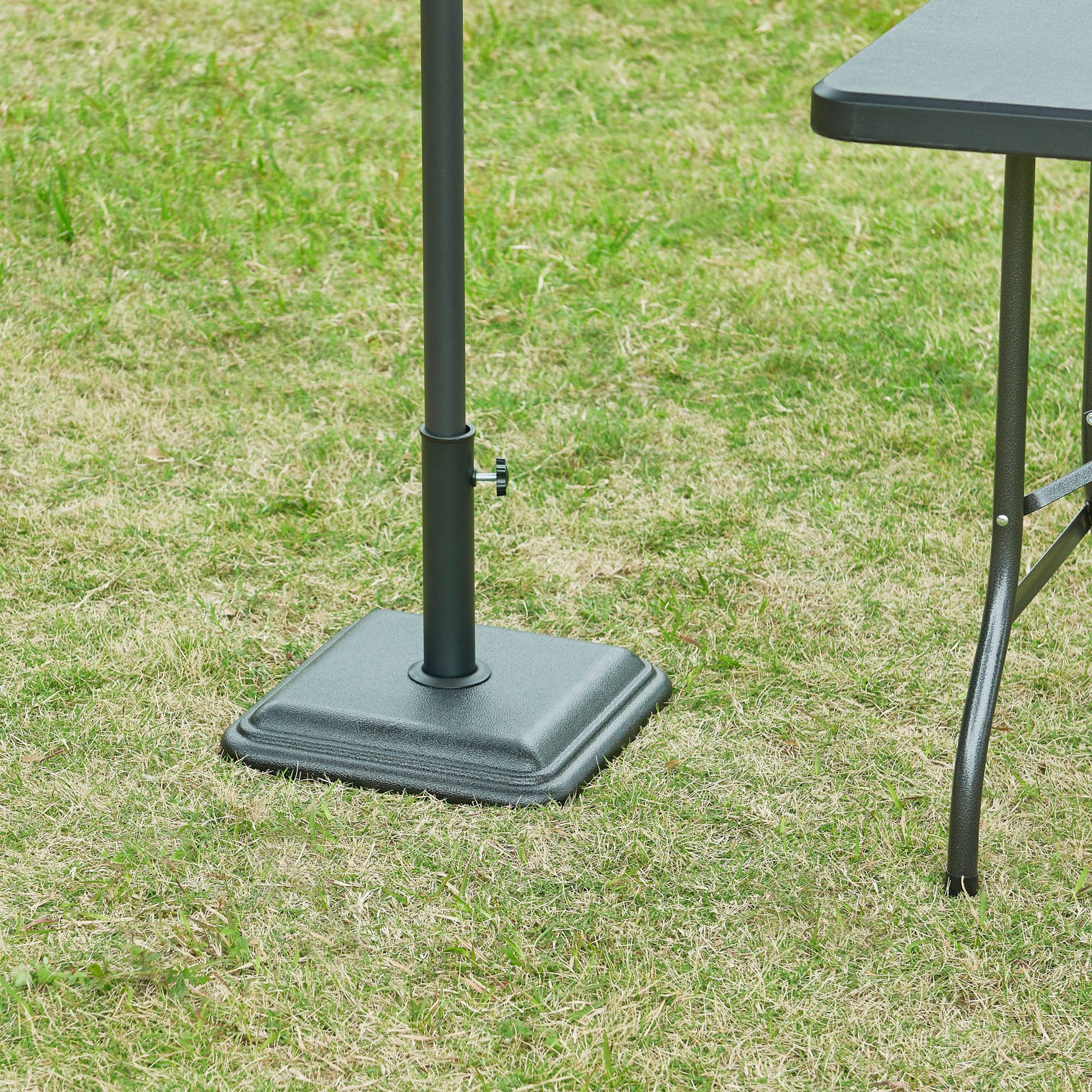 Casa.Pro - Pied de parasol Biccari avec adaptateurs 33 37 41 48 mm béton 35 x 35 x 6 cm noir casa.pro - Imagen 3