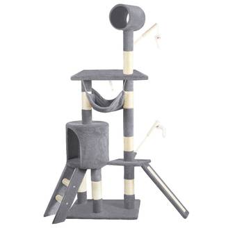 Vounot - Arbre à chat 154cm avec griffoir, niche et plateforme - Gris - Arbre à grimper pour chats - VOUNOT®