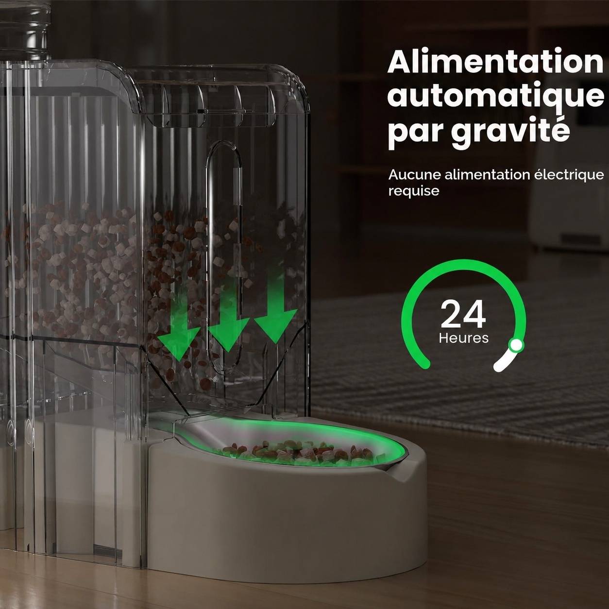 Distributeur Automatique 2 en 1 Eau et Nourriture pour Chat Gravity Feed - Image 4