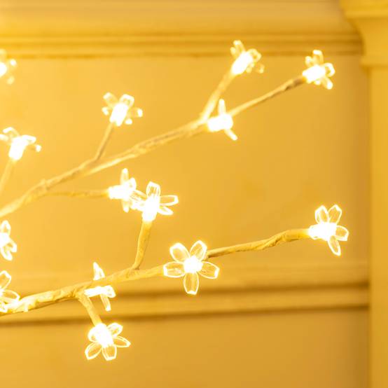 ComfortXL - Arbre lumineux LED en plastique blanc 150 cm pour intérieur et extérieur couvert 120 LED blanc chaud dimmables - Image 9