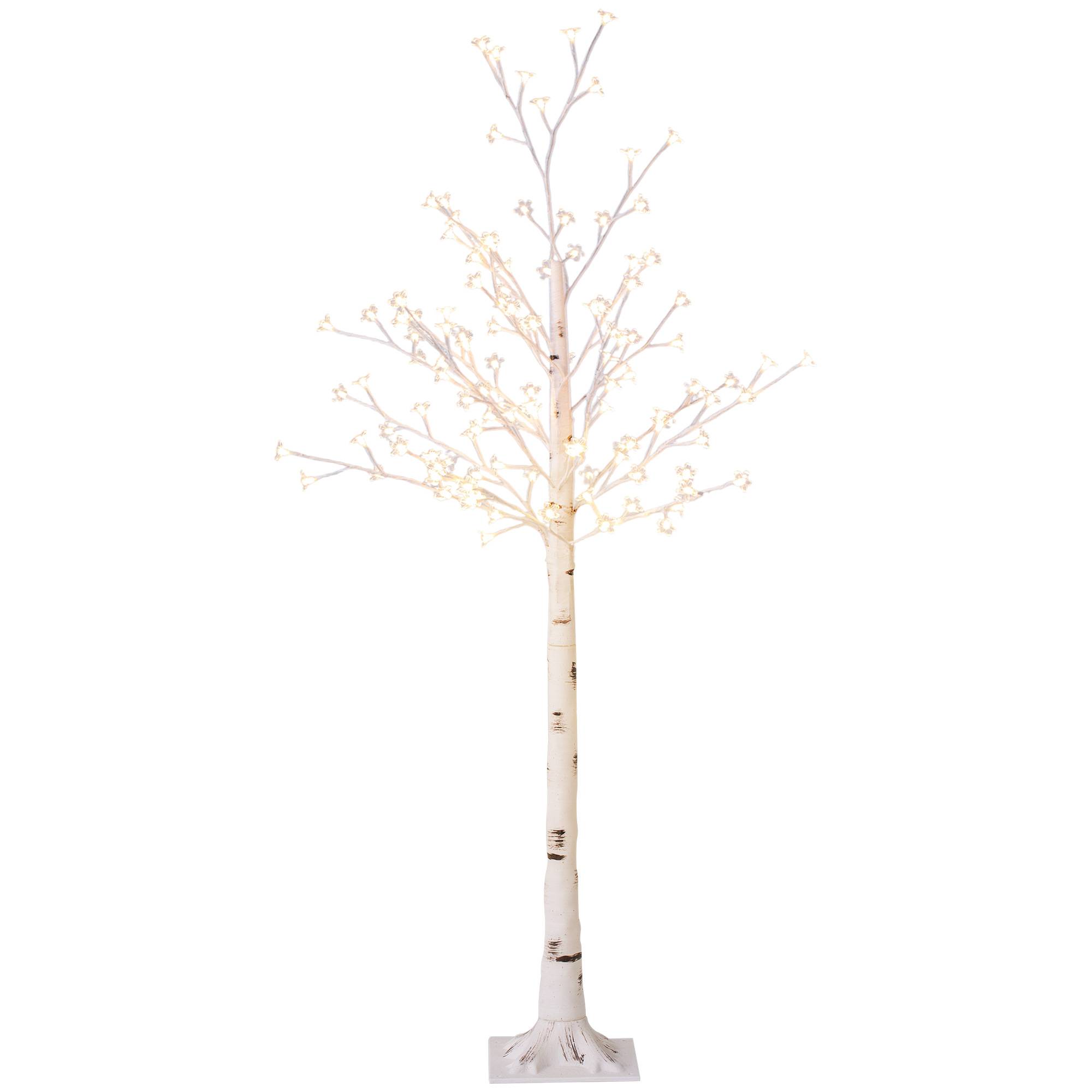 ComfortXL - Arbre lumineux LED en plastique blanc 150 cm pour intérieur et extérieur couvert 120 LED blanc chaud dimmables - Image 10