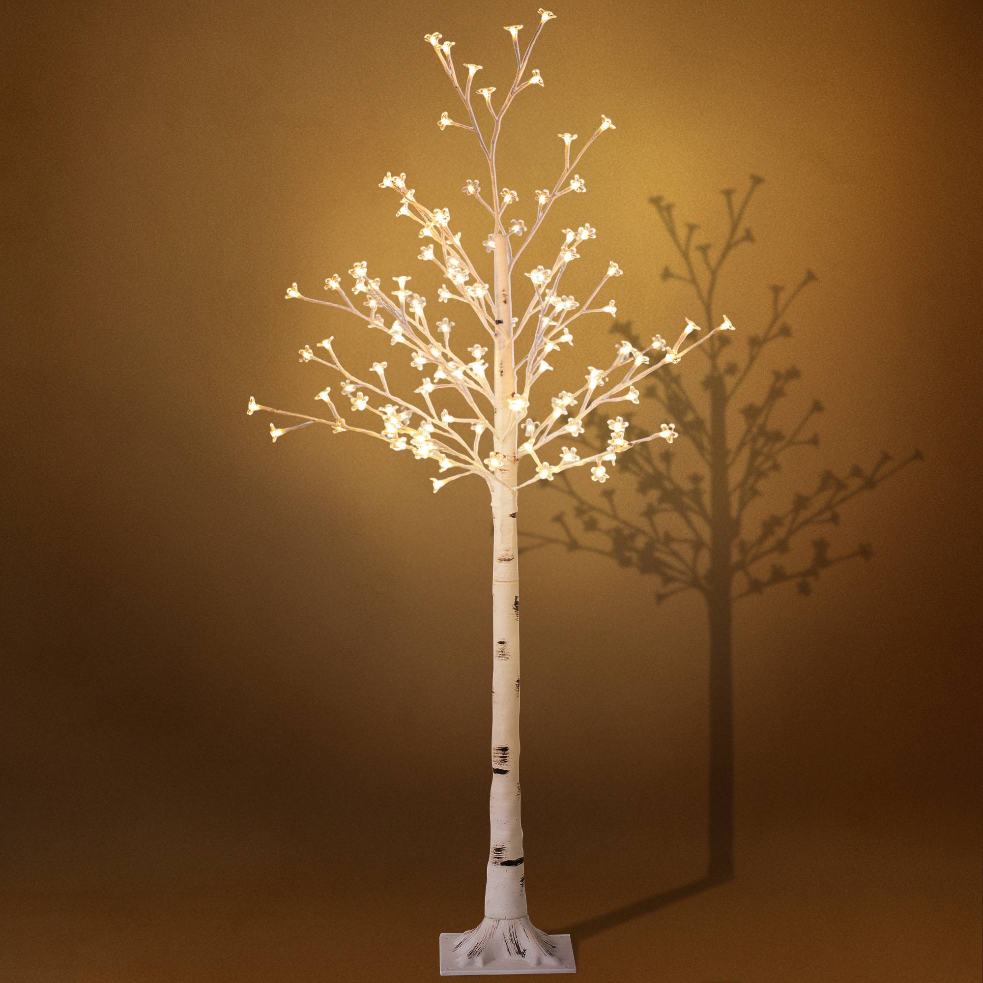 ComfortXL - Arbre lumineux LED en plastique blanc 150 cm pour intérieur et extérieur couvert 120 LED blanc chaud dimmables - Image 2
